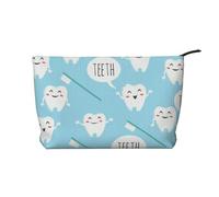 Lindo Estampado Azul de Dentista e higienista Dental,Neceser de Pana, Neceser de Maquillaje portátil, Neceser de Viaje