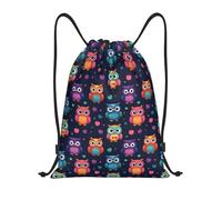 Lindo Estampado Colorido De Búho Mujer Hombre Bolsa De Gimnasio Casual Bolsa De Deporte Con Cordón Mochilas Deportiva Para Voleibol Yoga Baloncesto
