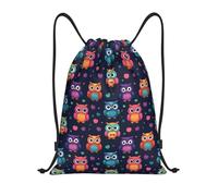 Lindo Estampado Colorido De Búho Unisex Bolsa De Gimnasio Impermeable Bolsa De Deporte Con Cordón Mochilas Deportiva Para Playa Yoga Fútbol