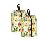 Lindo Estampado de búho Animal， Bolsas de Viaje para Zapatos (Paquete de 2), Bolsas Impermeables para Guardar Zapatos, Organizador de Zapatos para Viajes y hogar.