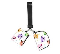 Lindo estampado de búho animal,Bolso de muñeca para deportes al aire libre, monedero portátil, cartera de muñeca con llavero desmontable
