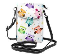 Lindo estampado de búho animal,Bolsos para celular para mujer, bolsos pequeños cruzados - Cartera para celular de cuero sintético con ranuras para tarjetas de crédito