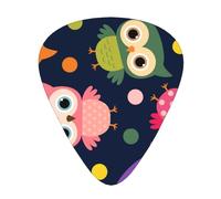 Lindo estampado de búho con lunares,12 púas de guitarra, 3 grosores diferentes para guitarra acústica, bajo y ukelele