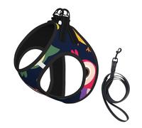 Lindo Estampado de búho con Lunares,Arnés para Mascotas, arnés Reflectante Ajustable para Perros,L