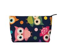 Lindo Estampado de búho con Lunares de Animales,Neceser de Pana, Neceser de Maquillaje portátil, Neceser de Viaje