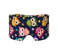 Lindo estampado de búho con lunares,Máscara para ojos con bloqueo de luz y protección ocular completa para dormir, orejeras y ojos.