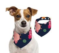 Lindo Estampado de búho con Lunares,Pañuelos de algodón para Perros, Bufandas Ajustables para Mascotas,L