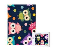 Lindo Estampado de búho con Lunares,Rompecabezas de Madera de 300 Piezas para Adultos y Adolescentes.