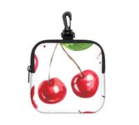 Lindo Estampado de Cerezas,Bolsa de Almacenamiento Cuadrada con Cremallera, Monedero de Neopreno, Carteras pequeñas, Monedero pequeño, Monedero