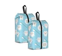 Lindo Estampado de Dentista higienista Dental en Azul， Bolsas de Viaje para Zapatos (Paquete de 2), Bolsas Impermeables para Guardar Zapatos, Organizador de Zapatos para Viajes y hogar.