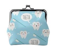 Lindo Estampado de Dentista higienista Dental en Azul,Monedero de Piel sintética, Carteras pequeñas, Monedero con Cierre de Broche