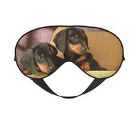 Lindo estampado de dos perros Dachshund, Cubreojos completos Antifaz bloqueador de luz Antifaz para dormir Antifaz suave con los ojos vendados Noche