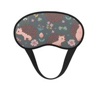 Lindo estampado de erizo y flores, Cubiertas oculares completas, antifaces para dormir que bloquean la luz, orejeras opacas para dormir