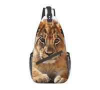 Lindo Estampado De León Animalito Mujer Hombre Bolsos De Hombro Antirrobo Mochila Cruzada Multiusos Bolsa De Pecho Para Trabajo Uso Diario Ciclismo Senderismo