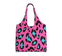 Lindo estampado de leopardo (2),Bolsas de mano reutilizables, bolsas de supermercado, bolso de hombro de lona de gran capacidad
