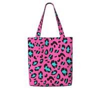 Lindo estampado de leopardo (2)，Bolsas de supermercado reutilizables, bolsas de compras, bolsas de lona de gran capacidad, bolso de hombro