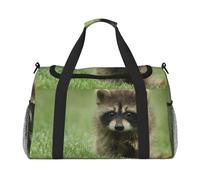 Lindo Estampado de Mapache a la Moda,Bolsas Deportivas, Bolsos de Viaje Deportivos Cruzados de Mano, Bolsas de Viaje de Gran Capacidad para Mujeres y Hombres.