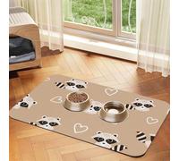 Lindo Estampado de Mapache,Tapete para Comida de Mascotas, manteles Individuales de Cuero sintético para Gatos y Perros,40x60cm