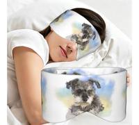 Lindo estampado de mini schnauzer, Antifaz para dormir, ideal para el hogar, viajes y trabajo por turnos. Cubre completamente los ojos y bloquea la luz.