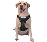 Lindo Estampado de Perro Pug Negro,Arnés para Mascotas, arnés Reflectante Ajustable para Perros,M