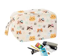 Lindo estuche a lápiz: 21.5x13.5x9cm, bolsa de papelería portátil, organizador de maquillaje de gran capacidad, bolsa de almacenamiento de usos múltiples para bolígrafo e ideal para reglas, tijeras, c