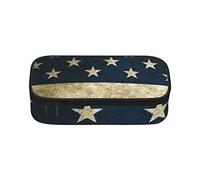 Lindo estuche de delfín de gran capacidad, bolsa de papelería de oficina, bolsa de cosméticos con compartimentos para niñas, niños y adultos, bandera estadounidense, talla única