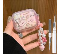 Lindo estuche para AirPod Pro/Pro 2 Gen Cases 2019/2022/2023 Divertido Conejo 3D Kawaii Apple Airpod Pro 2nd/1st Generation Cover with Kit de limpiez