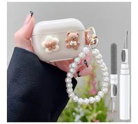Lindo estuche para Casos AirPod Pro/Pro 2 Gen 2019/2022/2023 Funny 3d Little Bear & Flower Kawaii Apple Airpod Pro 2nd/1st Generation Cover with Kit