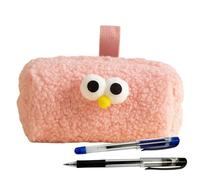 Lindo estuche para ovejas, porta papelería de diseño de peluche, estuche para maquillaje de gran capacidad | blanda con cremallera para material escolar, uso organizativo cosmético, Rosa,