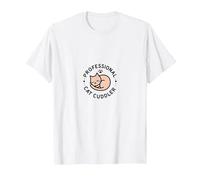Lindo Experto en Siestas felinas para Gatos Camiseta, Hombre, Blanco, M