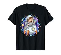 Lindo Explorador Espacial niño Astronauta en Barco Cohete Camiseta