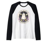 Lindo Fantasma Abeja Floral Halloween Humor Pastel gótico Camiseta Manga Raglan