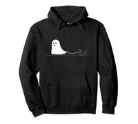 Lindo fantasma caminando perro salchicha divertido Halloween perro salchicha Sudadera con Capucha