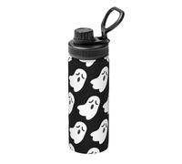 Lindo fantasma con estampado de Halloween de 18 onzas, hervidor deportivo aislado para ciclismo, gimnasio, baloncesto al aire libre, adecuado como regalo