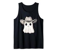 Lindo fantasma divertido sombrero de vaquero occidental Halloween vaquera Camiseta sin Mangas
