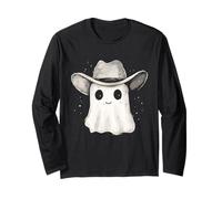 Lindo fantasma divertido sombrero de vaquero occidental Halloween vaquera Manga Larga
