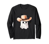Lindo fantasma divertido sombrero de vaquero occidental Halloween vaquera Manga Larga