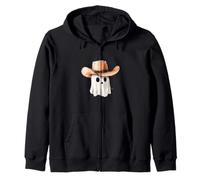 Lindo fantasma divertido sombrero de vaquero occidental Halloween vaquera Sudadera con Capucha