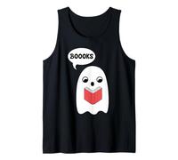 Lindo Fantasma Leyendo un Libro y Dice Boooks Camiseta sin Mangas