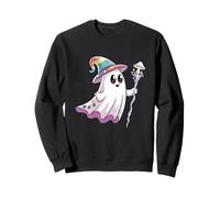Lindo Fantasma Mago Arco Iris Sombrero Hongo mágico Halloween Sudadera