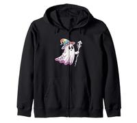 Lindo Fantasma Mago Arco Iris Sombrero Hongo mágico Halloween Sudadera con Capucha