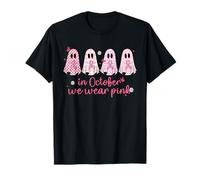 Lindo Fantasma Rosa para Crear Conciencia sobre el cáncer de Mama para Halloween Camiseta