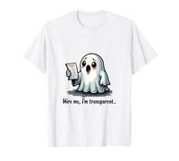 Lindo fantasma sosteniendo currículum vitae con broma de entrevista de trabajo Camiseta