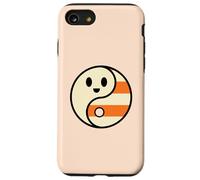Lindo Fantasma Yin Yang Halloween Candy Corn Balance Diseño Carcasa para iPhone SE (2020) / 7/8
