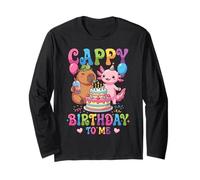 Lindo Feliz cumpleaños para mí Fiesta de Tortuga carpincho Manga Larga