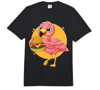 Lindo Flamenco Comiendo Hamburguesa Divertido Kawaii Animal Food Lover Comfort Colors Adult Heavyweight T-Shirt