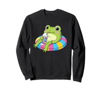 Lindo flotador de piscina de rana para beber Slushy - Fiesta de estanque de verano Sudadera