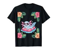 Lindo Flotador de Piscina Tropical Axolotl con diseño de Vibraciones de Verano Camiseta