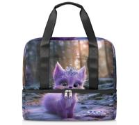 Lindo Fox Animal - Bolsa de lona deportiva para mujeres, hombres, niños y niñas, 21 L, para fin de semana, para viajes, gimnasio, yoga, color, Big, Organizador de bolsas