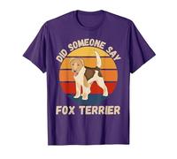 Lindo Fox Terrier Vintage ¿Alguien Dijo Perro Fox Terrier? Camiseta, Hombre, Morado, 3XL